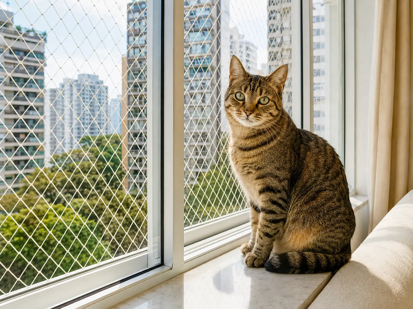 Rede de proteção para gatos e pets em apartamento
