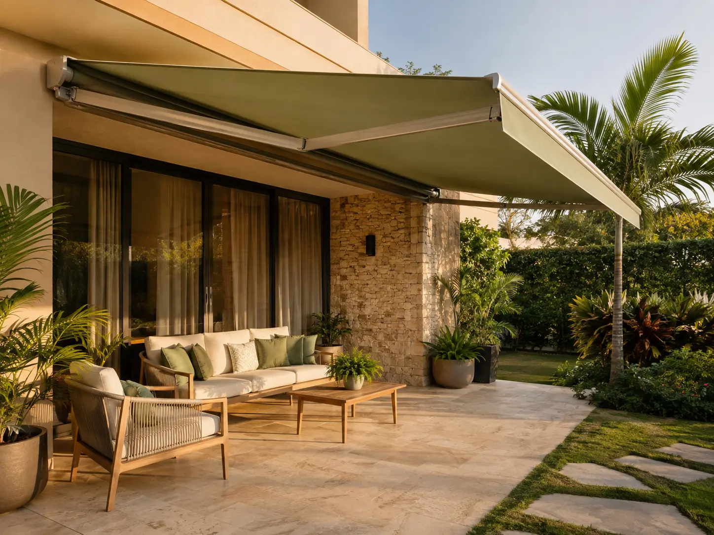 Toldo residencial instalado em área externa